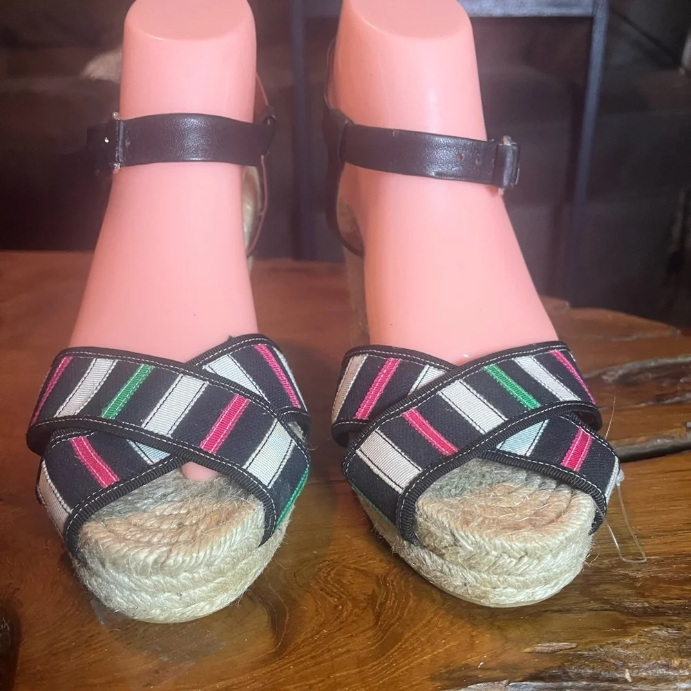Marc by Marc Jacobs Striped Espadrille Wedge Sandals Size 40 (US 9.5)